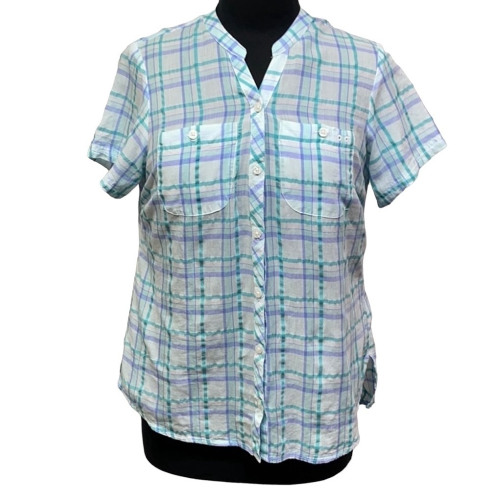 Columbia Plaid Blouse Blue
